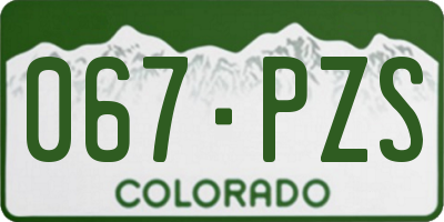 CO license plate 067PZS