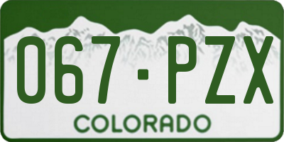 CO license plate 067PZX