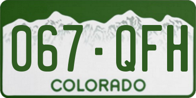 CO license plate 067QFH