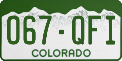 CO license plate 067QFI