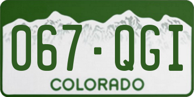 CO license plate 067QGI