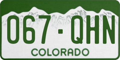 CO license plate 067QHN