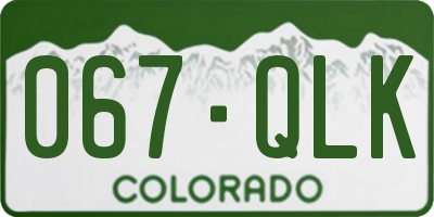 CO license plate 067QLK