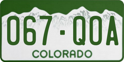CO license plate 067QOA