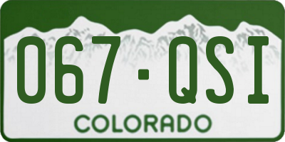 CO license plate 067QSI