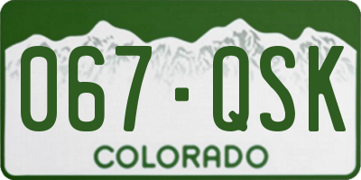 CO license plate 067QSK