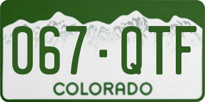 CO license plate 067QTF