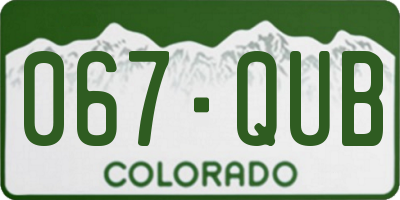 CO license plate 067QUB