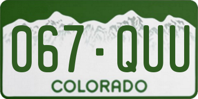 CO license plate 067QUU