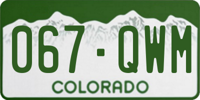 CO license plate 067QWM
