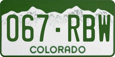 CO license plate 067RBW