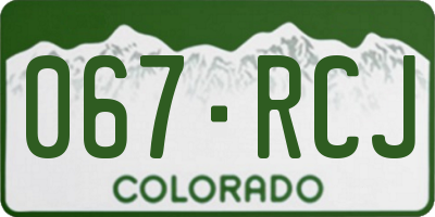CO license plate 067RCJ