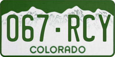 CO license plate 067RCY