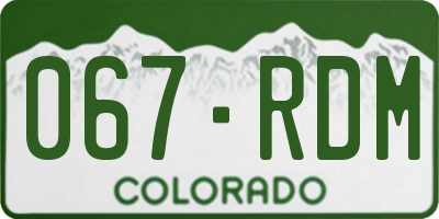 CO license plate 067RDM