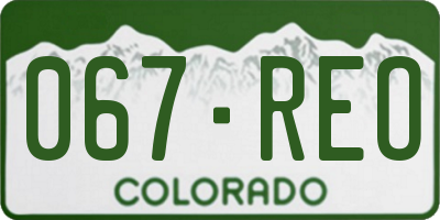 CO license plate 067REO