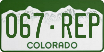 CO license plate 067REP