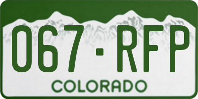 CO license plate 067RFP