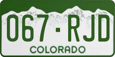 CO license plate 067RJD