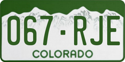 CO license plate 067RJE