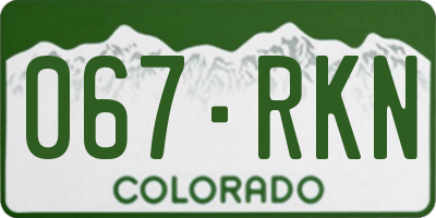 CO license plate 067RKN