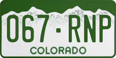 CO license plate 067RNP