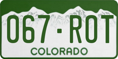 CO license plate 067ROT