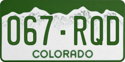CO license plate 067RQD