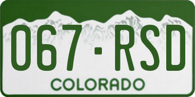 CO license plate 067RSD