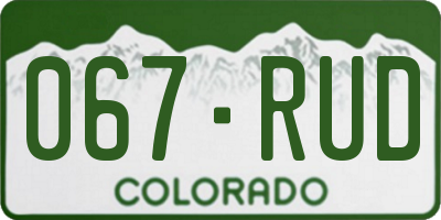 CO license plate 067RUD