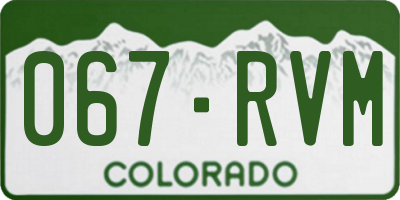 CO license plate 067RVM