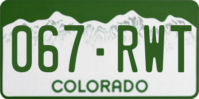 CO license plate 067RWT