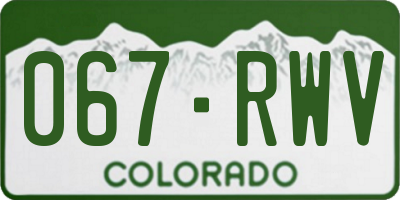 CO license plate 067RWV
