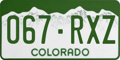 CO license plate 067RXZ