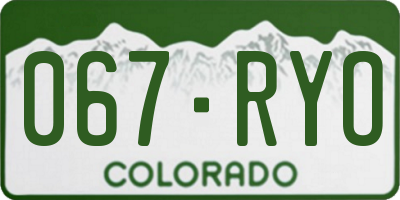 CO license plate 067RYO
