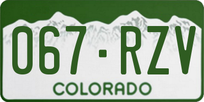 CO license plate 067RZV
