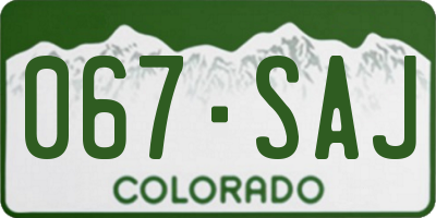 CO license plate 067SAJ