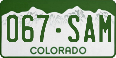CO license plate 067SAM