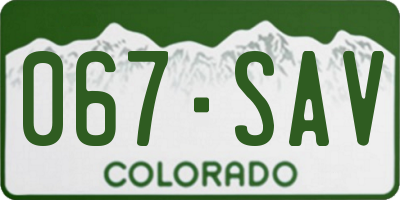 CO license plate 067SAV