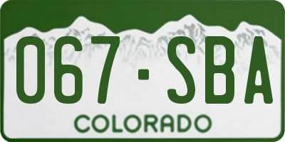CO license plate 067SBA