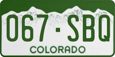 CO license plate 067SBQ