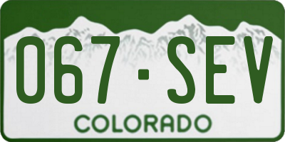 CO license plate 067SEV