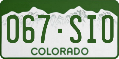 CO license plate 067SIO