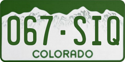 CO license plate 067SIQ