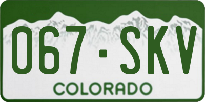 CO license plate 067SKV