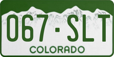 CO license plate 067SLT
