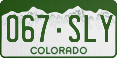 CO license plate 067SLY
