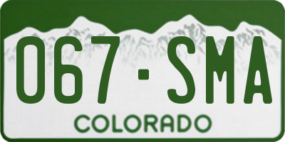 CO license plate 067SMA