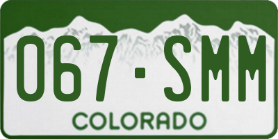 CO license plate 067SMM