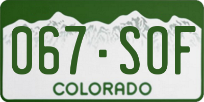 CO license plate 067SOF
