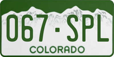 CO license plate 067SPL